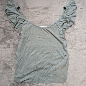 Socialite Sage Green Ruffle Tank Top